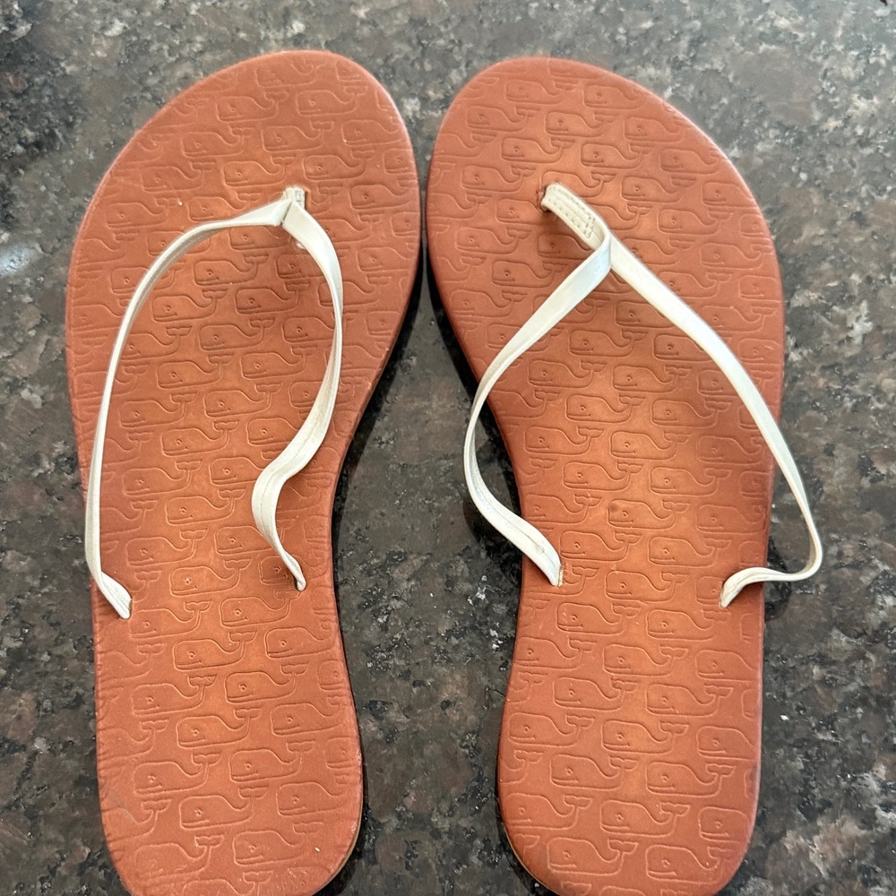 Vineyard Vines White and Brown Sandals